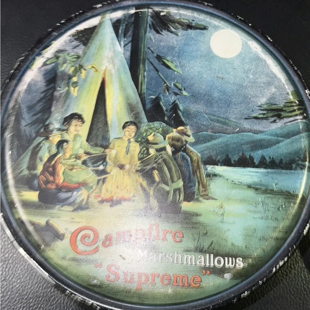Campfire Boy Scouts edition Marshmallow Tin. Vintage. Antique.